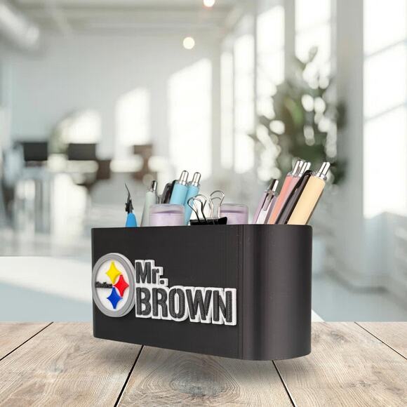 Personalized Pittsburgh Steelers Desk Organizer, Steelers Office Decor - Picture 5 of 10
